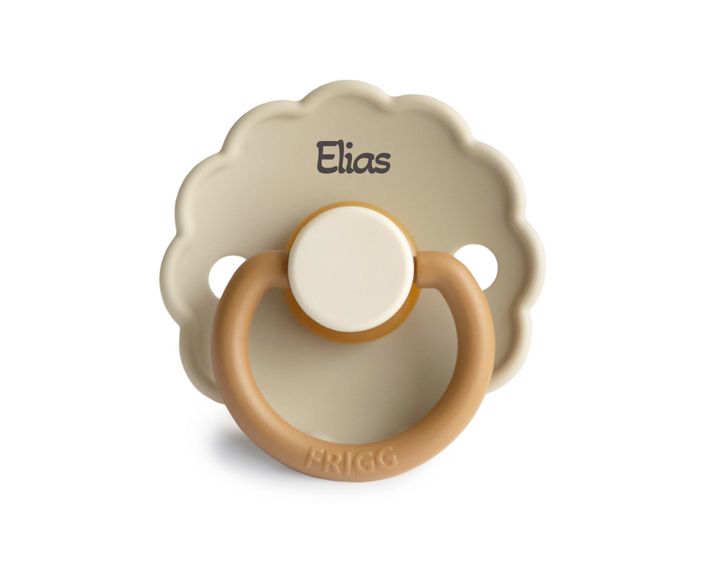 FRIGG Daisy Desert pacifier with engraved name